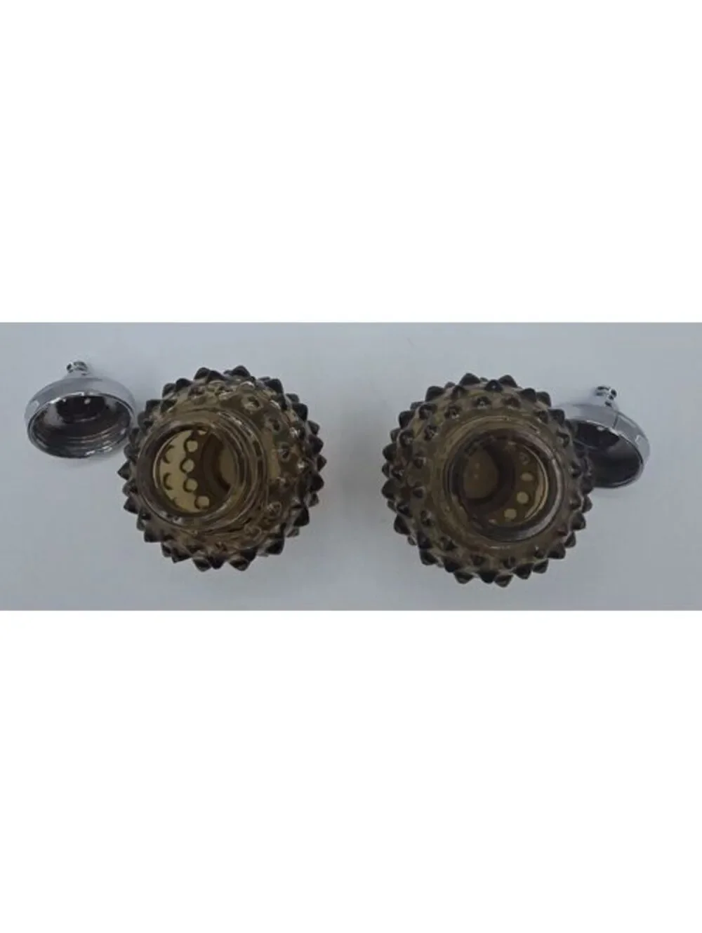 Vintage Imperial Glass Nutmeg Brown Hobnail Salt Pepper Shakers IG Marked